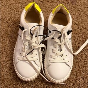 Kids White and Yellow Sneakers
